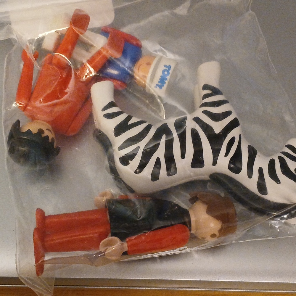 Playmobil zebra and people